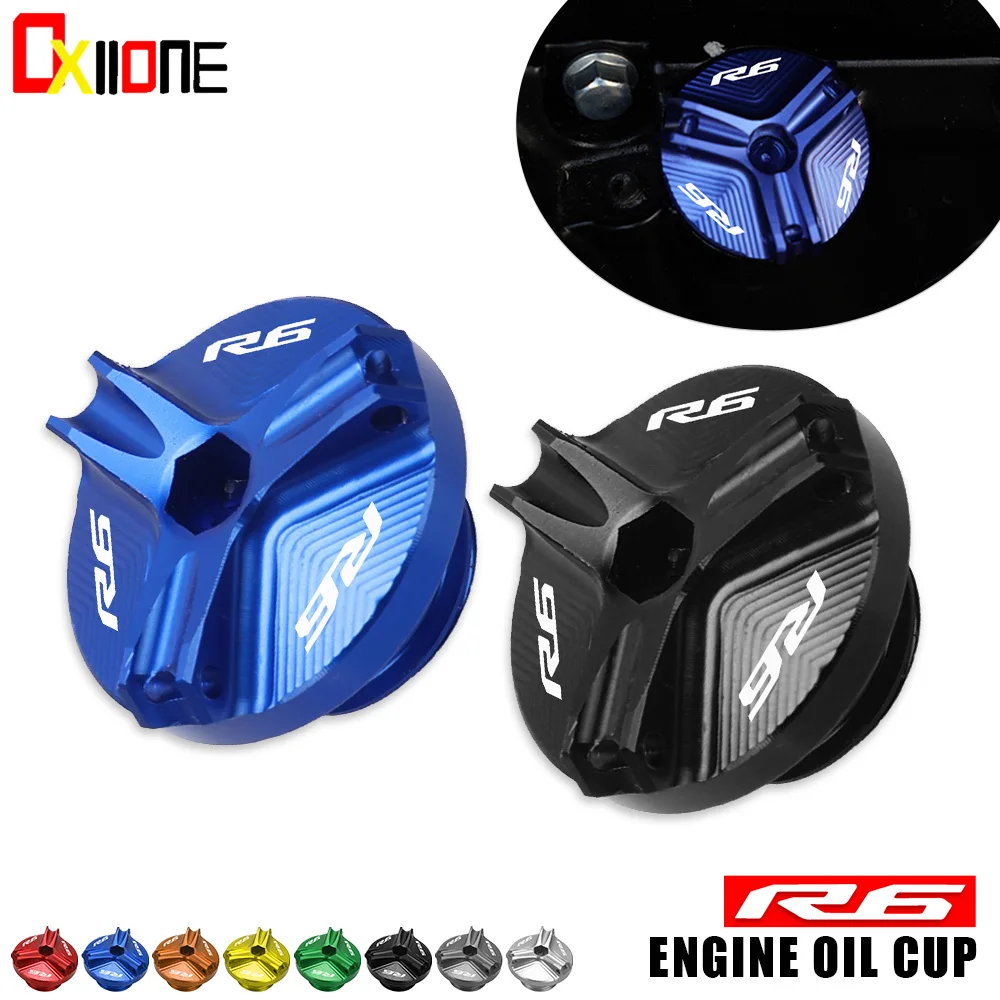 

For YAMAHA YZF-R6 YZF R6 1999-2016 2015 2014 2013 2012 Motorcycle Accessories Aluminum Engine Oil Drain Plug Sump Nut Cup Cover