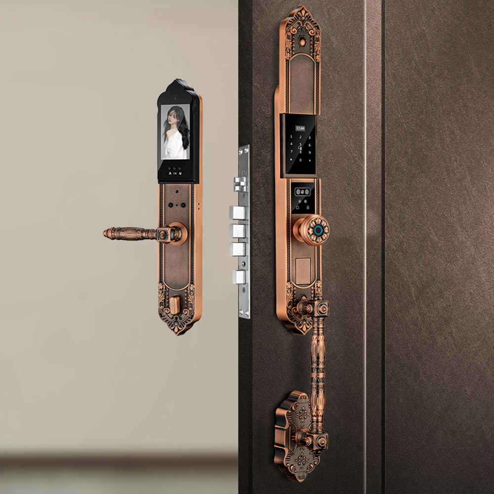 Waterproof Luxury Villa Smart Door Lock Sliding App WiFi Fingerprint Keyless Password