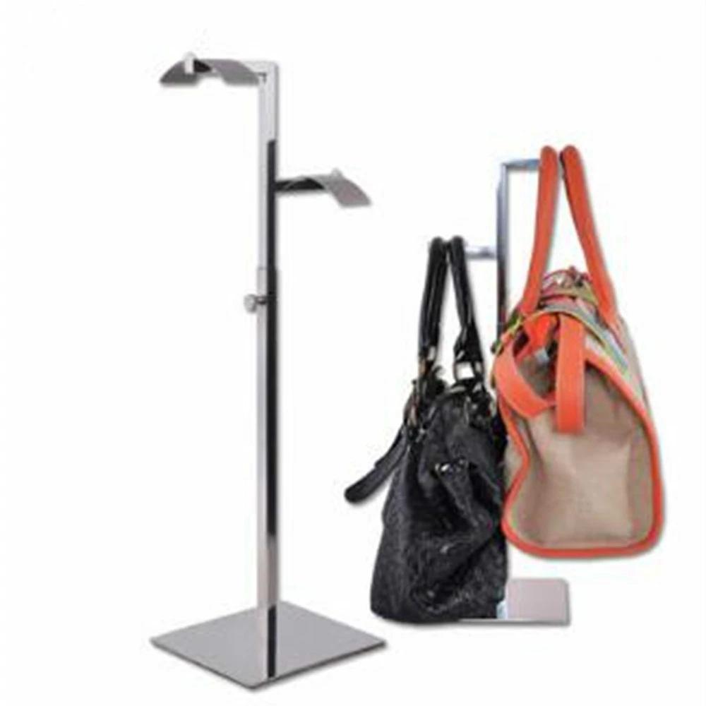 10pcs Multipurpose Stainless Steel Metal Bag Handbag Display Stand Wig Cap Exhibition Holder Racks Double Side Hanging Hook Rack