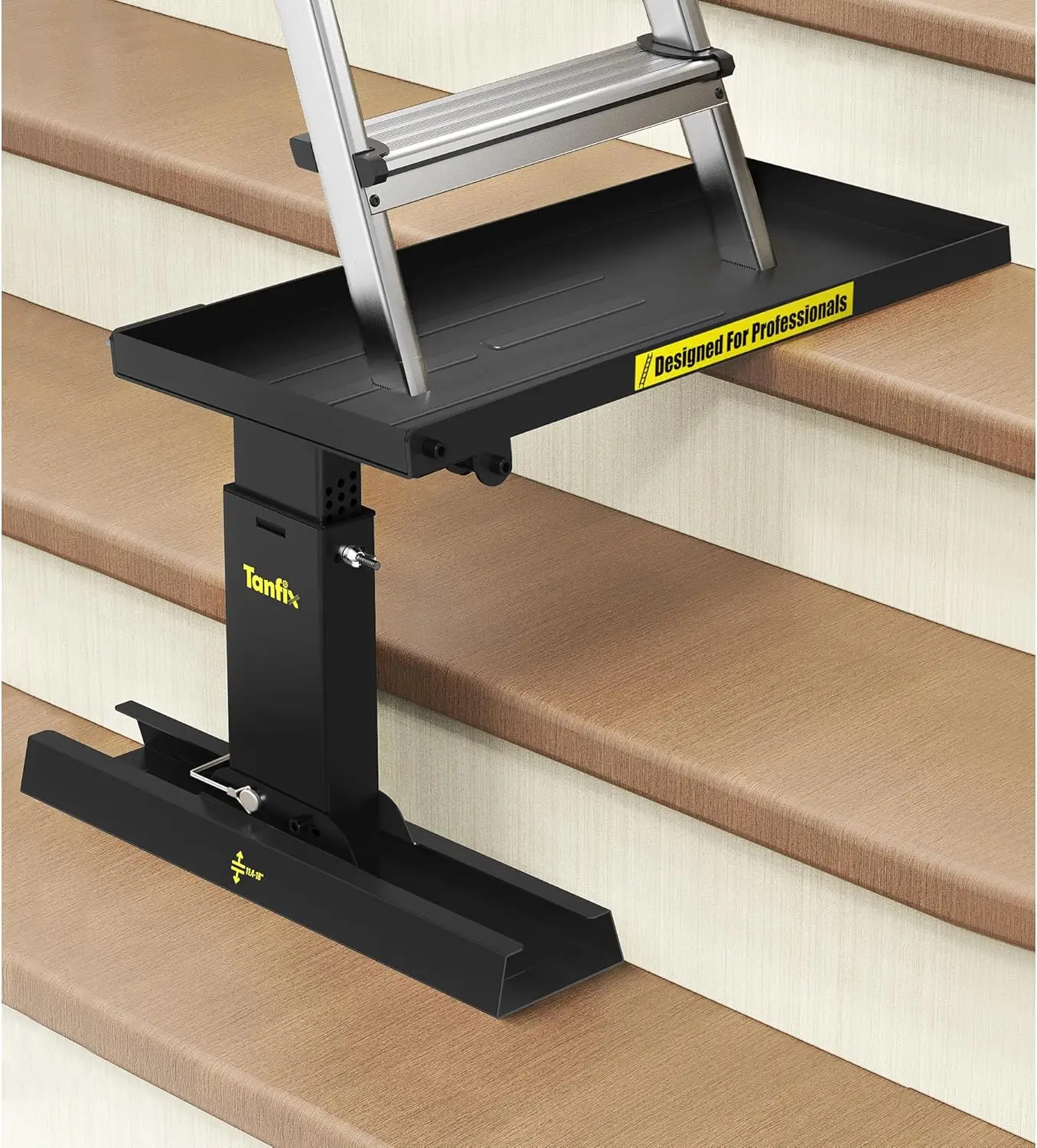 

Складная усиленная лестница-удлинитель из высокопрочной стали для лестниц с противоскользящим покрытием, регулируемая 9,5-15 дюймов, подходит для расстояния между ступенями 25 дюймов