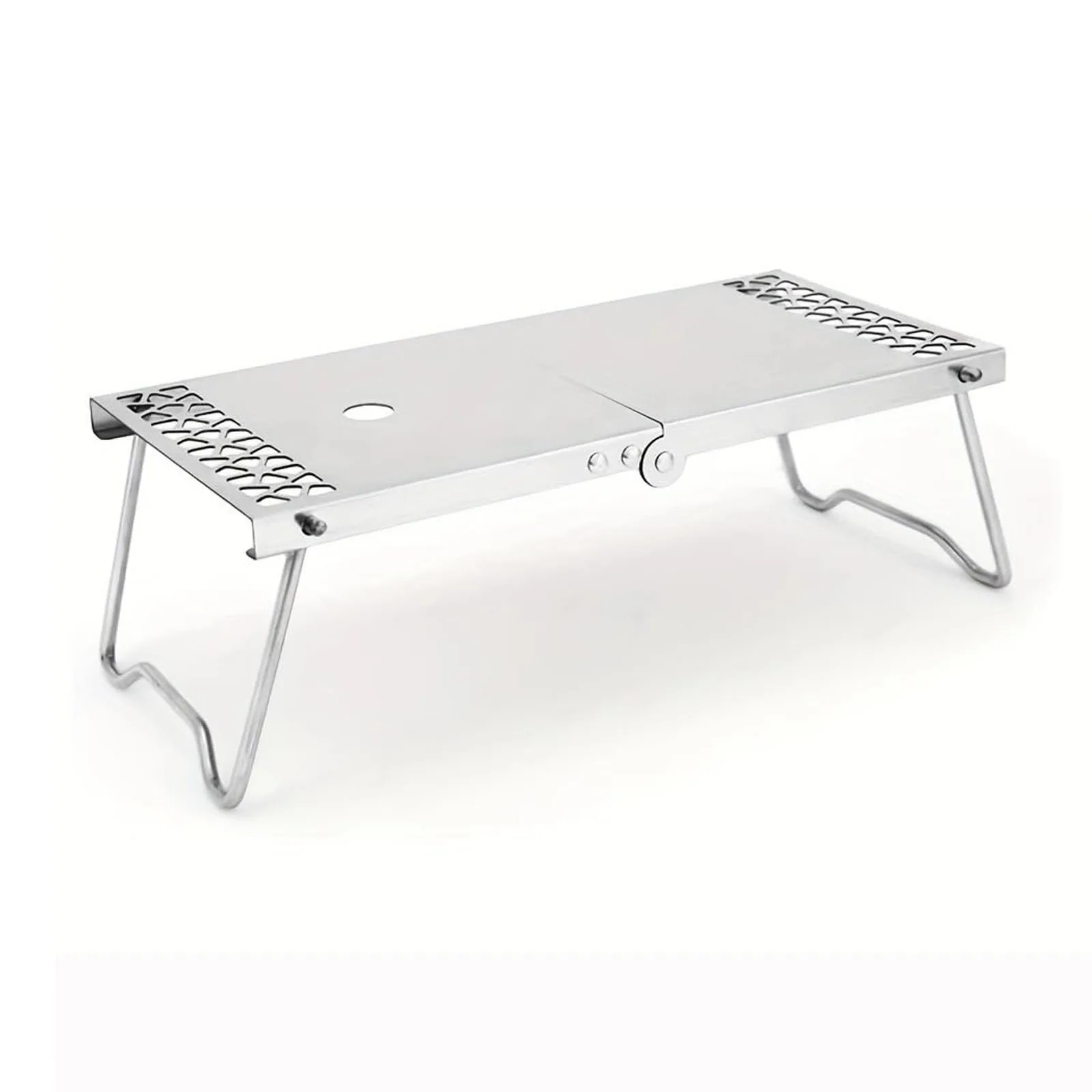 Portable Camping Table Folding Outdoor Table Lightweight Stainless Steel Camp Kitchen Gear Durable Cooking Desk for Picnic