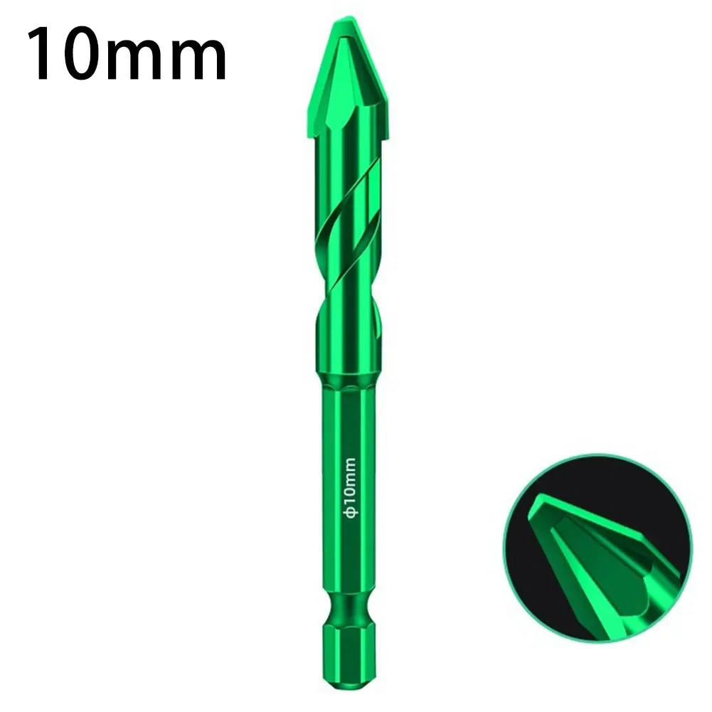 Eccentric Drill Drilling 6-12mm Glass Tile Punching Rock Slab Triangle Drill Bit 6mm, 8mm, 10mm, 12mm Length 90mm Handle 6.35mm