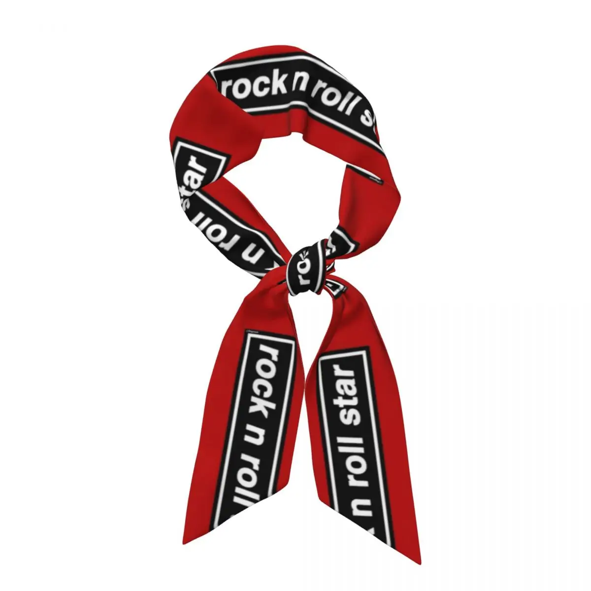 Rock N Roll Star 1 Women Long Narrow Scarf Silky Skinny Scarf Multi-use Neck Head Wrap for Office Daily Party