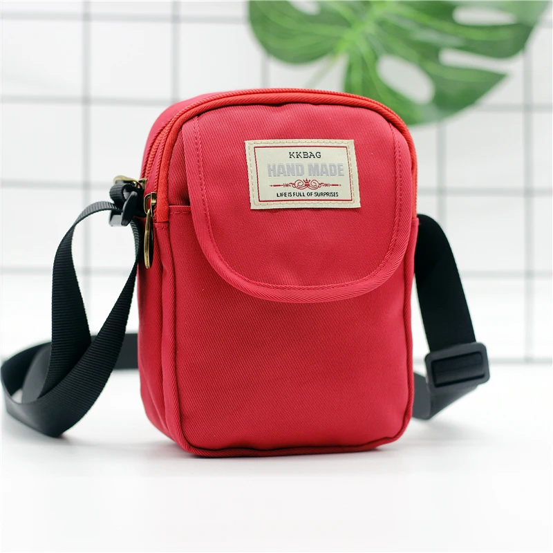 

New pure color women's crossbody bag large capacity portable phone bag multi-layer zipper travel wallet