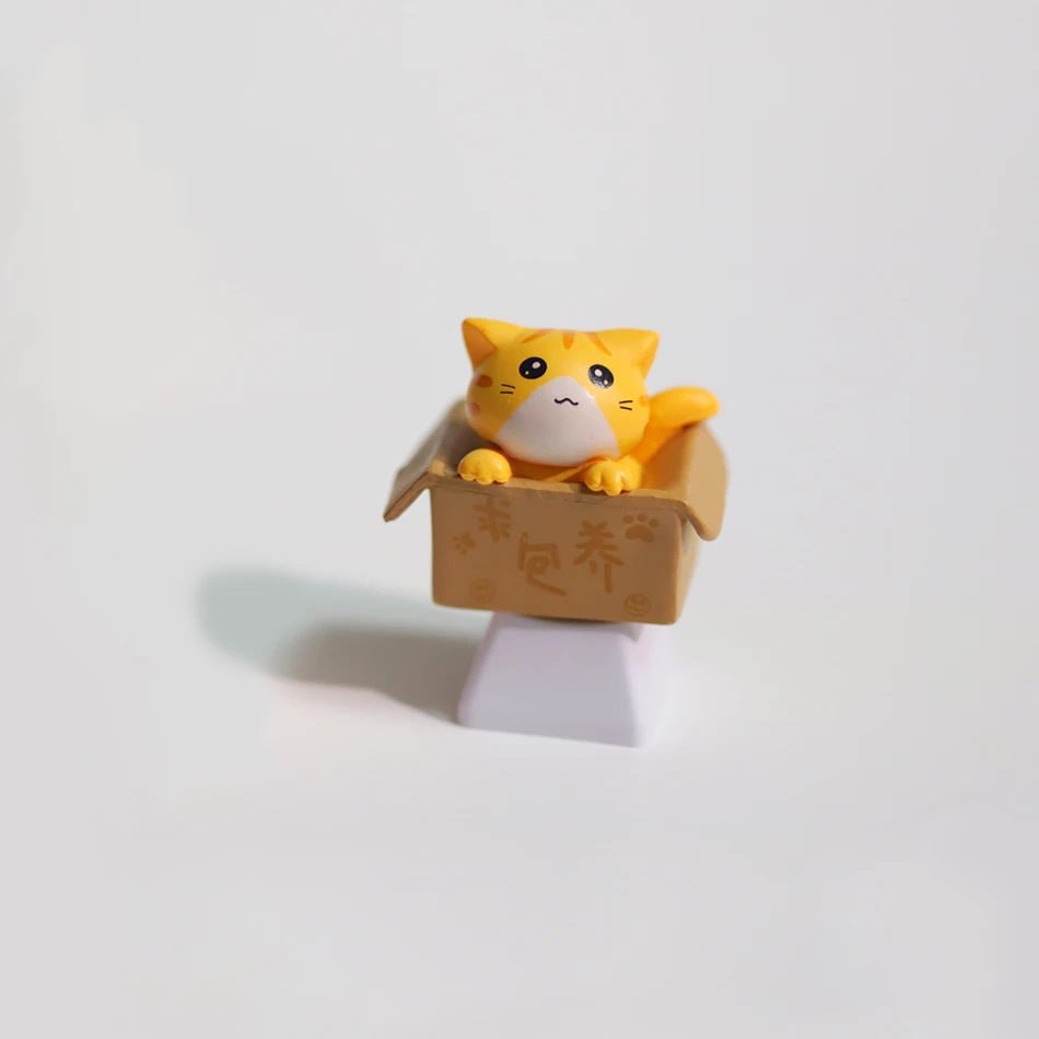 Cute Cat Key Cap Cartoon Handmade Mechanical Keyboard Caps Accessories Personalized Cherry MX Artisan Custom Pink PBT Keycap
