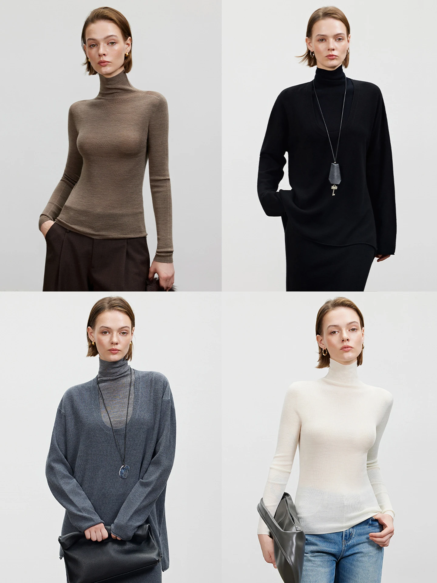 

LUR Premium Spun 00 Шерстяной трикотаж High Ne Base Layer Женская облегающая внутренняя одежда Повседневная одежда Long Sve Мягкая ткань