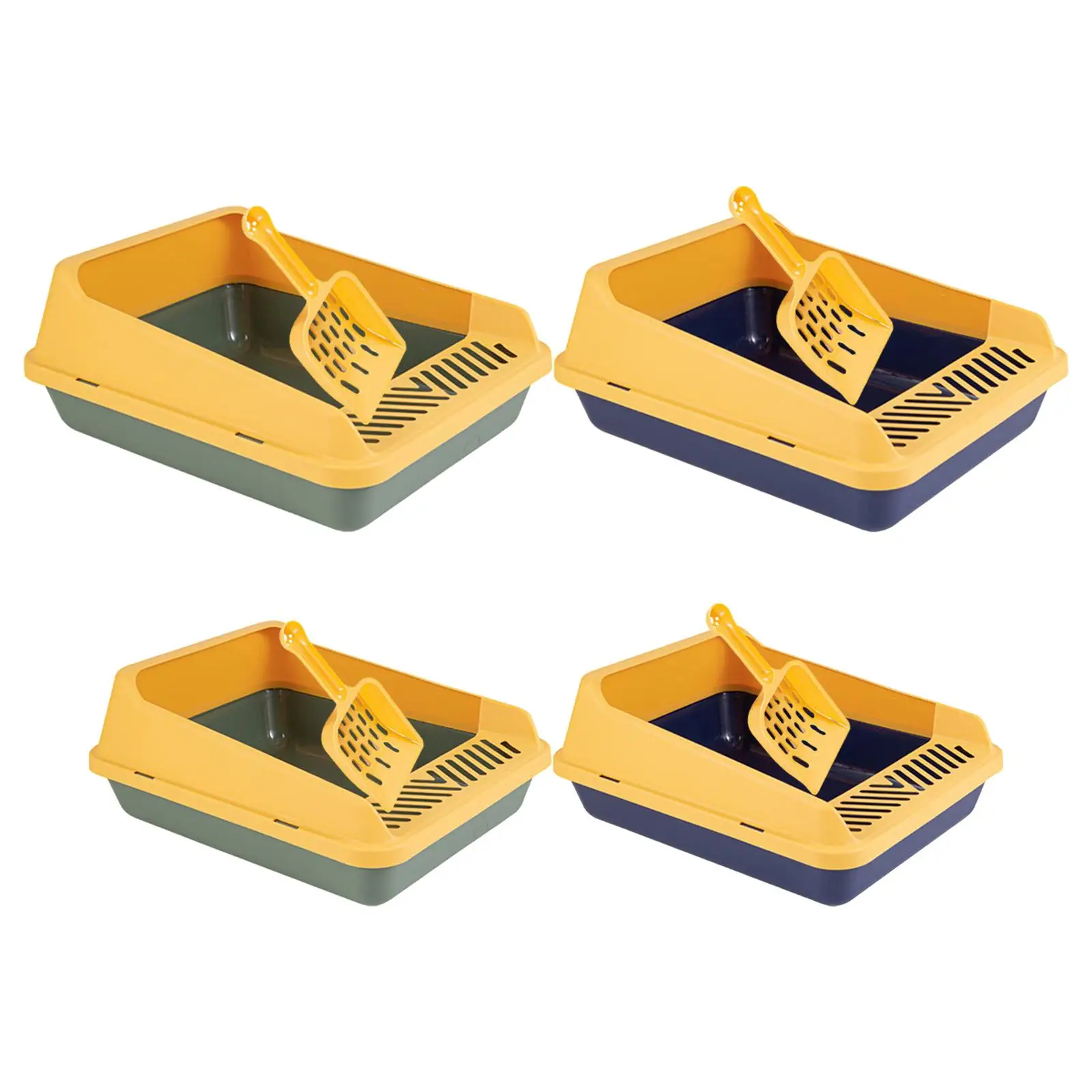 Litter Tray Durable Kitten Potty Toilet High Sided Cat Litter Box