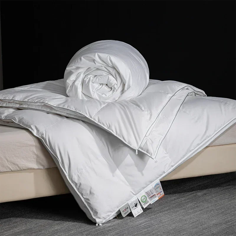 2025 New High-End Silk & Goose Down Quilt Set, Full to California King! Separable, All-Season Luxury Bedding.