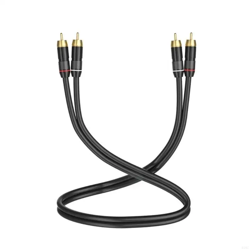 Connecteurs câble d'or câble 2RCA professionnel Gol