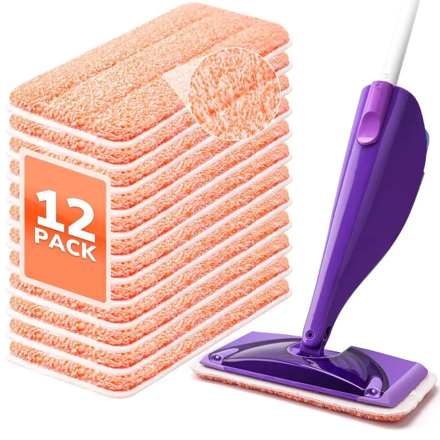 

Многоразовые моющиеся насадки для швабр Swiffer Wet Jet, 12 штук, сменные насадки Wet Jet, моющиеся микрофибровые насадки для уборки пола