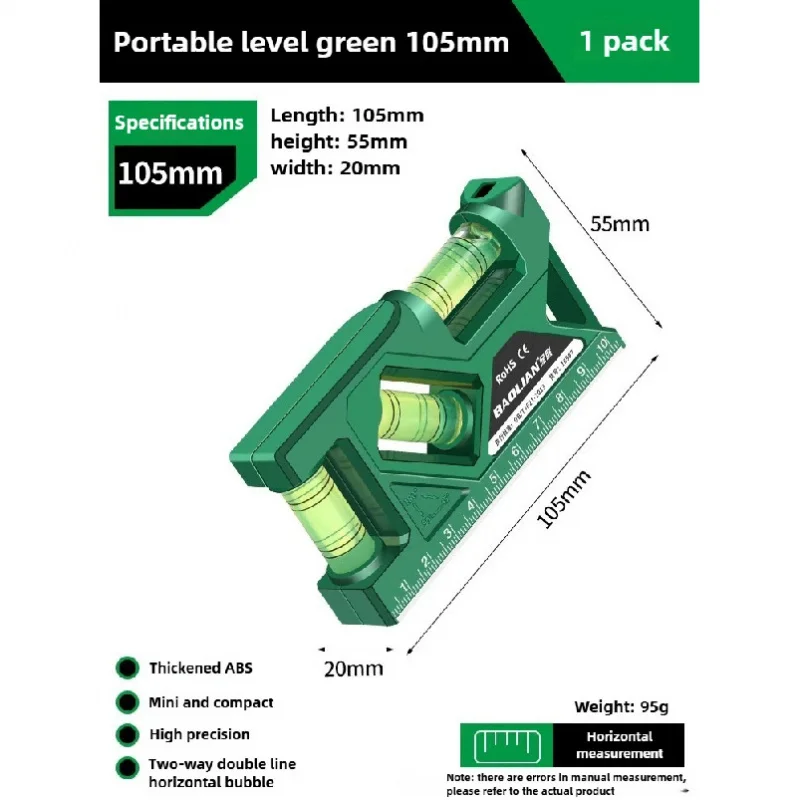 Mini misuratore di livello Misuratore verticale orizzontale ad alta precisione Goniometro per righello metrico Misuratore di livello tascabile magnetico portatile per la casa
