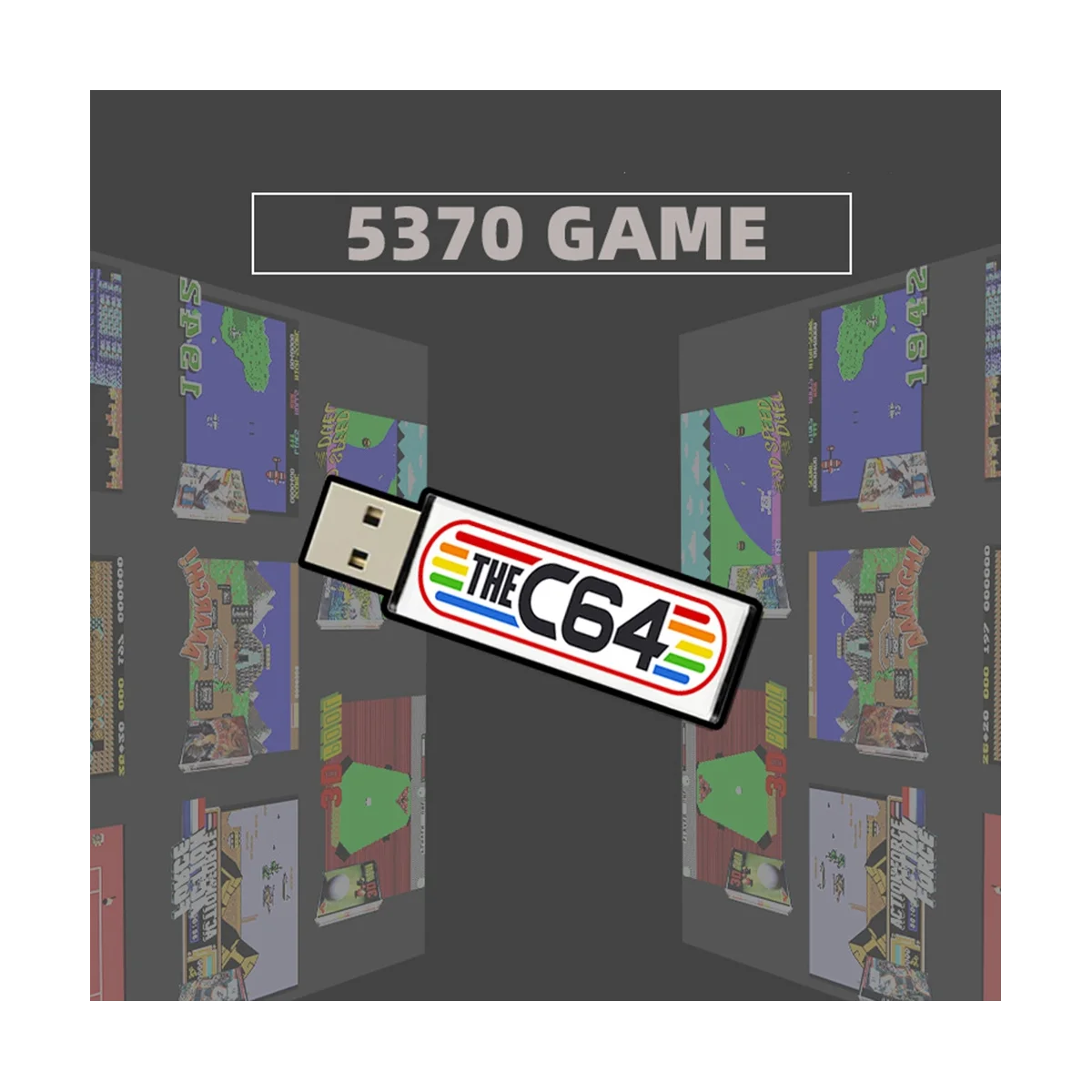 USB-накопитель для мини-игровой консоли C64 в стиле ретро, USB-накопитель для подключения и игры, U-диск для игр с 5370 играми