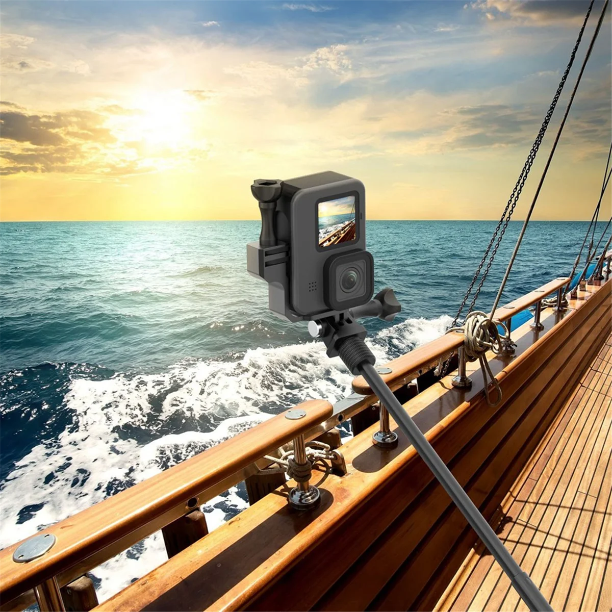 ممتاز! حامل ذراع عمودي لكاميرا الحركة لـ Gopro Hero 12 11 10 9 8 7 Action 4 3 محول تركيب عصا السيلفي