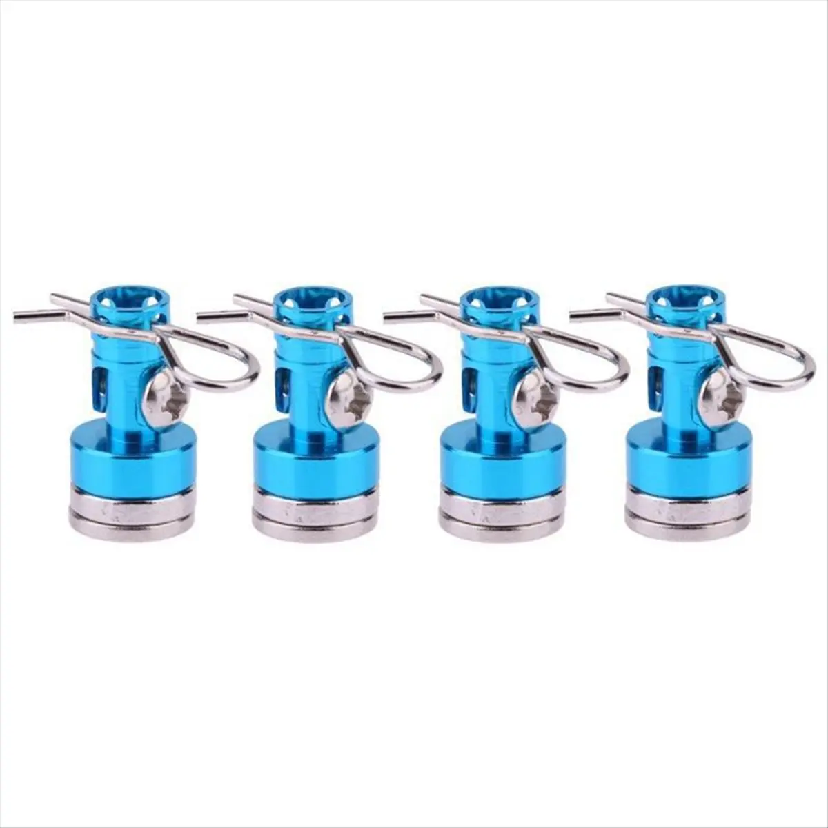 A48U Blue Metal Invisible Magnetic Car Shell Pillar RC Car Shell Mounting Pillar for 1/10 Axial SCX10 TRX4 D90 Redcat