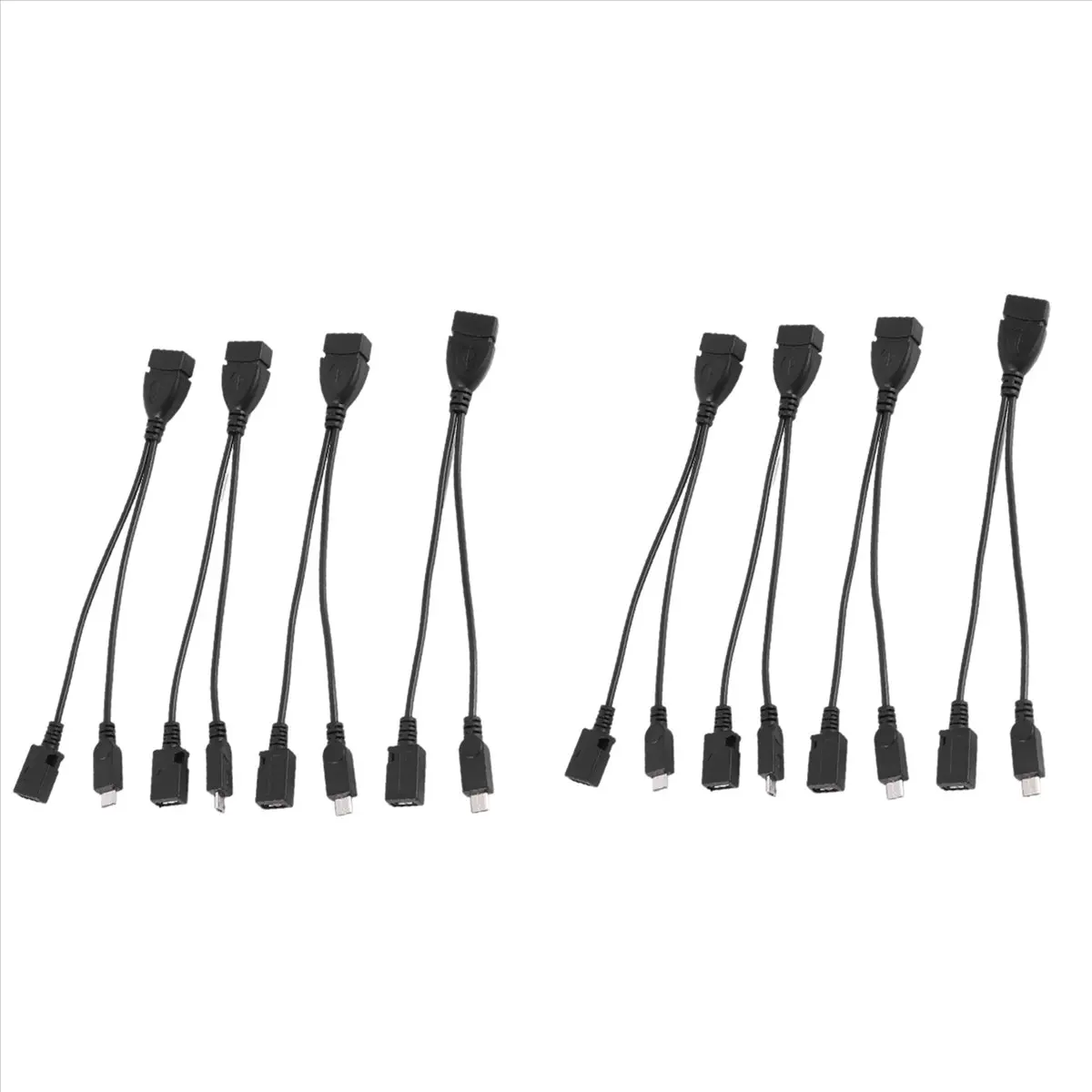 A93P 8-Pack Mini OTG Cable Adapter,2-In-1 Powered Micro-USB to USB Adapter(OTG Cable + Power Cable) for Streaming Sticks Etc
