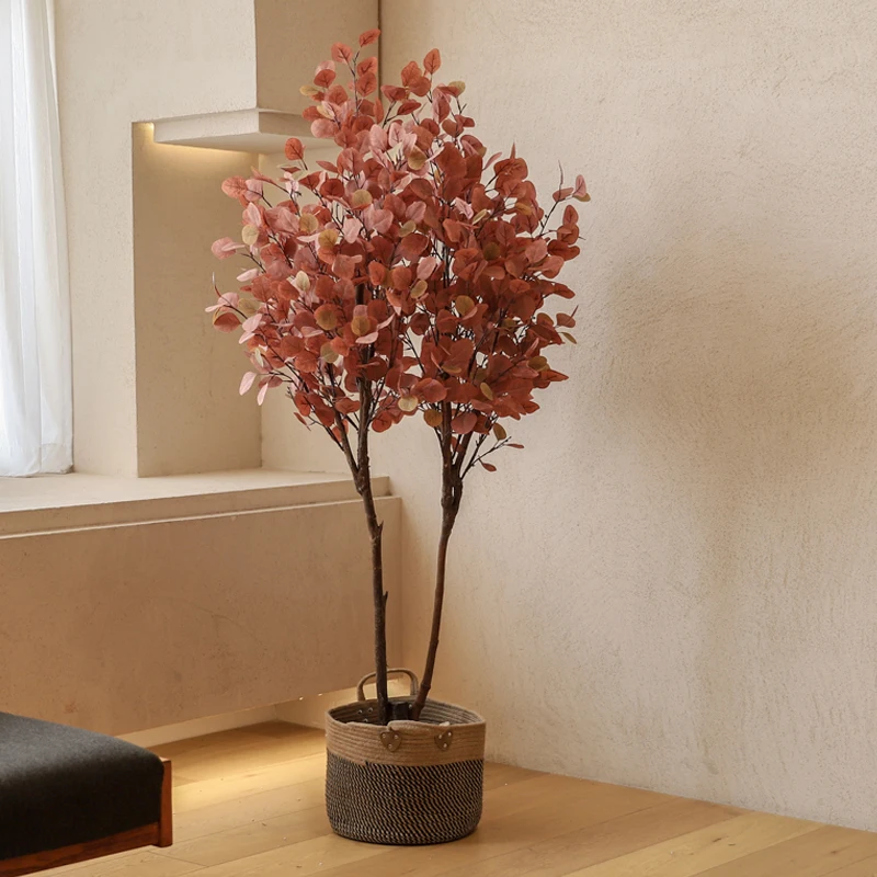 

Indoor simulation green plant eucalyptus fake tree bionic plant living room wabi sandy wind decoration floor-to-ceiling potted l