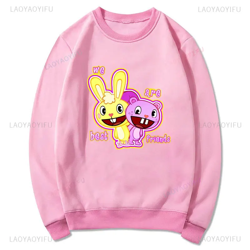 Happy Tree Friends Candy Koills Graphic Hoodies Happy Tree Friends Funny Cartoon Print Streetwear Autumn Unisex Warm Hoody New