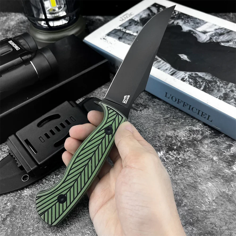 

Двухцветный уличный тактический нож с ручкой G10 с фиксированным лезвием — сталь 8Cr13Mov с ножнами для кемпинга, пеших прогулок, охоты и выживания