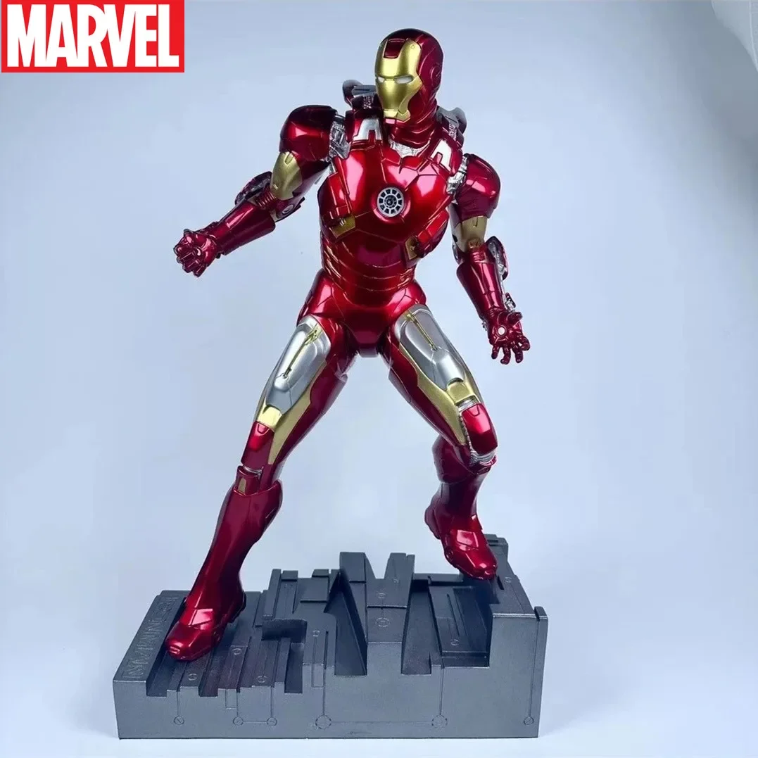 50cm Marvel Avengers Iron Man Mk6 MK7 Anime Figures Large Figurine Luminous Figures Gk Model Ornaments Boyfriend Birthday Gift