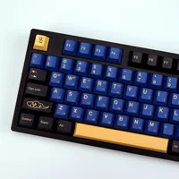 KBDiy Retro GMK azul samurái Keycap coreano Cherry Alice Split Space PBT Keycaps personalizado para Aula F75 60 Teclado mecánico Gamer