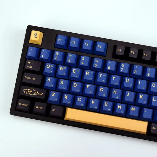KBDiy Retro GMK azul samurái Keycap coreano Cherry Alice Split Space PBT Keycaps personalizado para Aula F75 60 Teclado mecánico Gamer