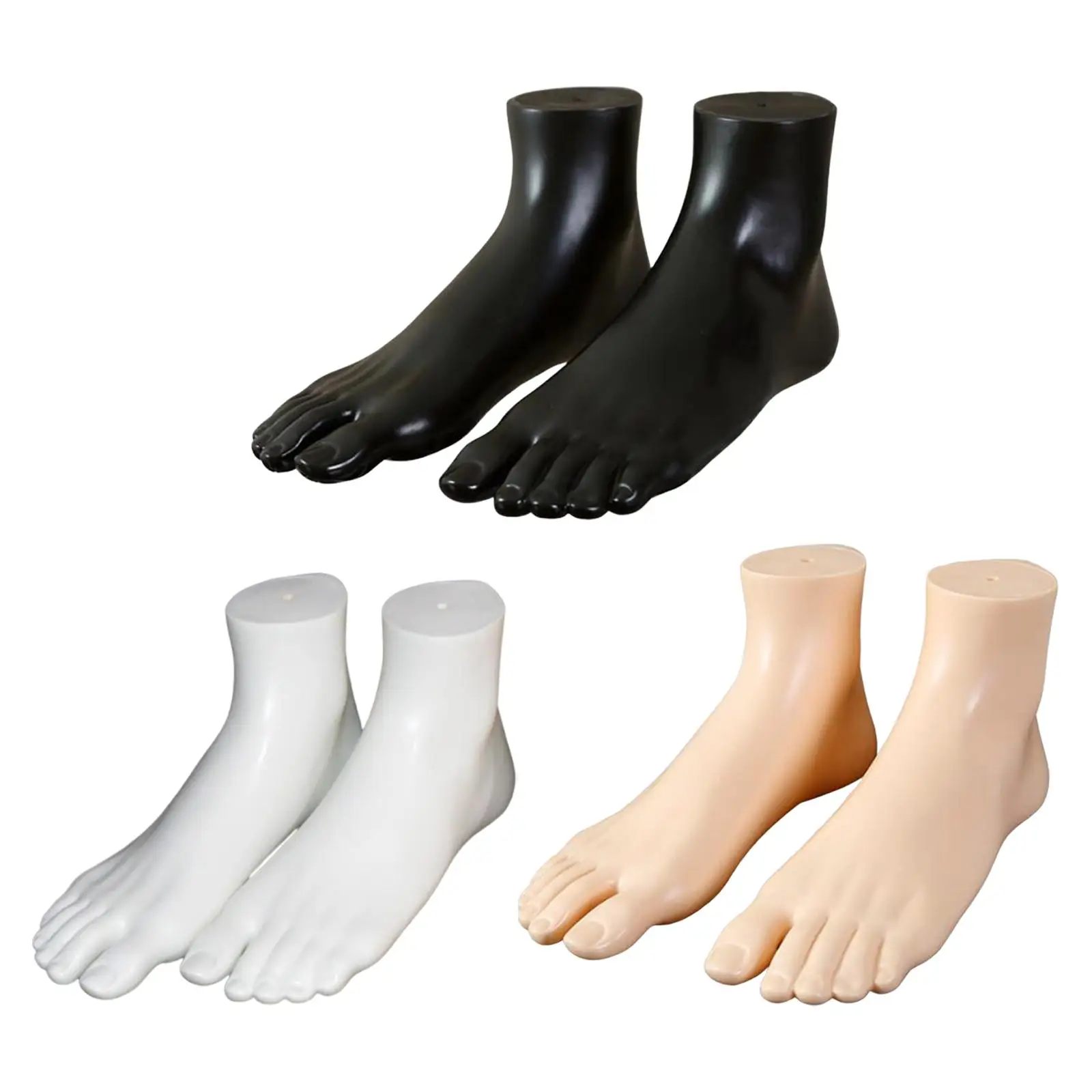 PVC Mannequin Feet Female Foot Socks Display Props Ankle Bracelet Foot for Short Stocking Sandal Toe Rings Store Countertop