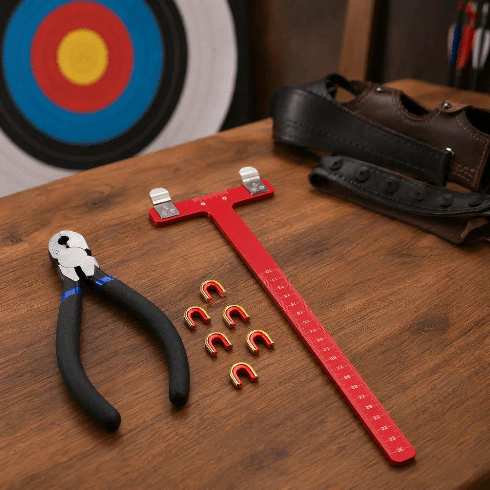 T Shape Design Archery Adjustment Tool Bow Square Ruler Turning Kit Nocking Point Pliers Bow String Accessories For Recurve