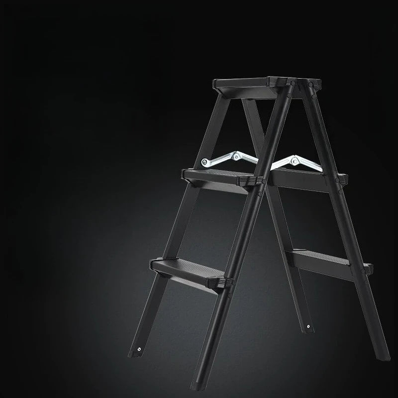 Double-sided aluminum alloy herringbone ladder Household aluminum alloy thickened foldable outdoor portable ladder