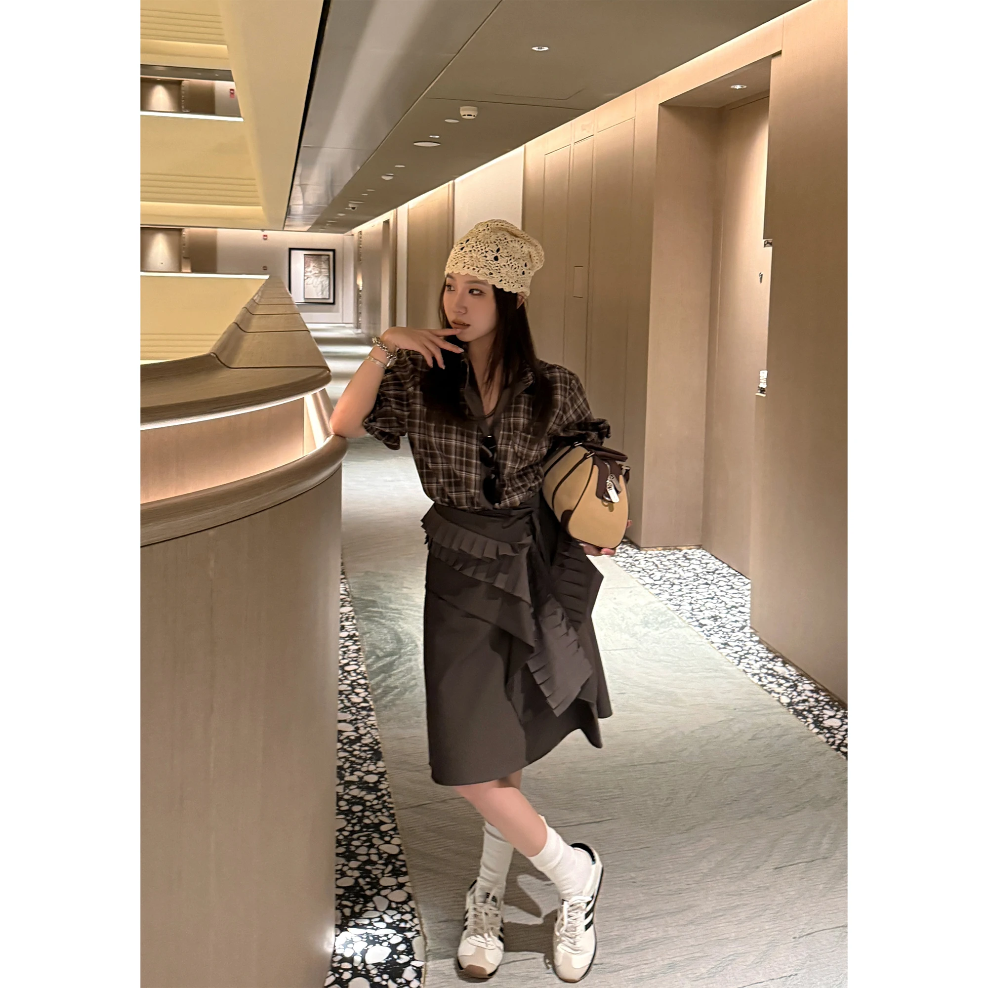 

Scout Art Academy Cheered irt Design f Skirt Women's Set Summer Two-Piece Polyester Workwear Faion Ensemble