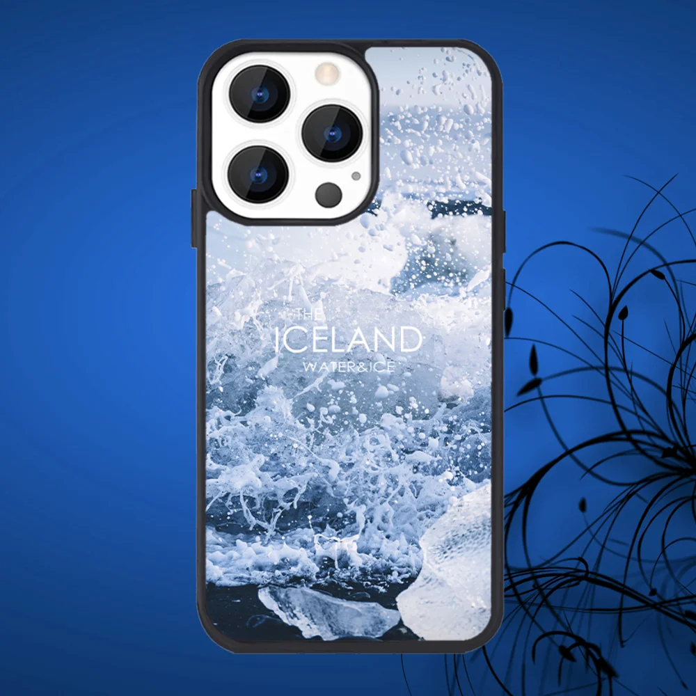 Funda de teléfono con diseño fresco de Iceland para iPhone 16,15,14,13,12,11,Plus,Pro,Max, Mini Magsafe, carga magnética inalámbrica