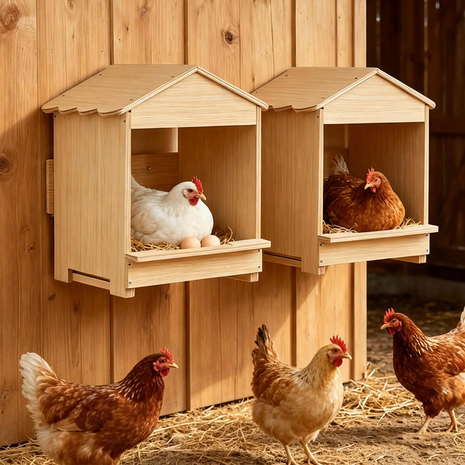 Chicken Nesting Box Wood Material Comfortable Nest Duty Egg Gathering Versatile Coop Accessory for Chickens