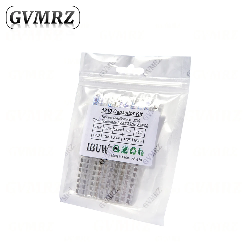 0603 0402 0805 1206 SMD Keramische Condensator Assortiment Set 1pF - 10uF 100PF 10NF 100NF 0.47UF 1UF Chip Capaciteit Set 10uF 8uF 7uF