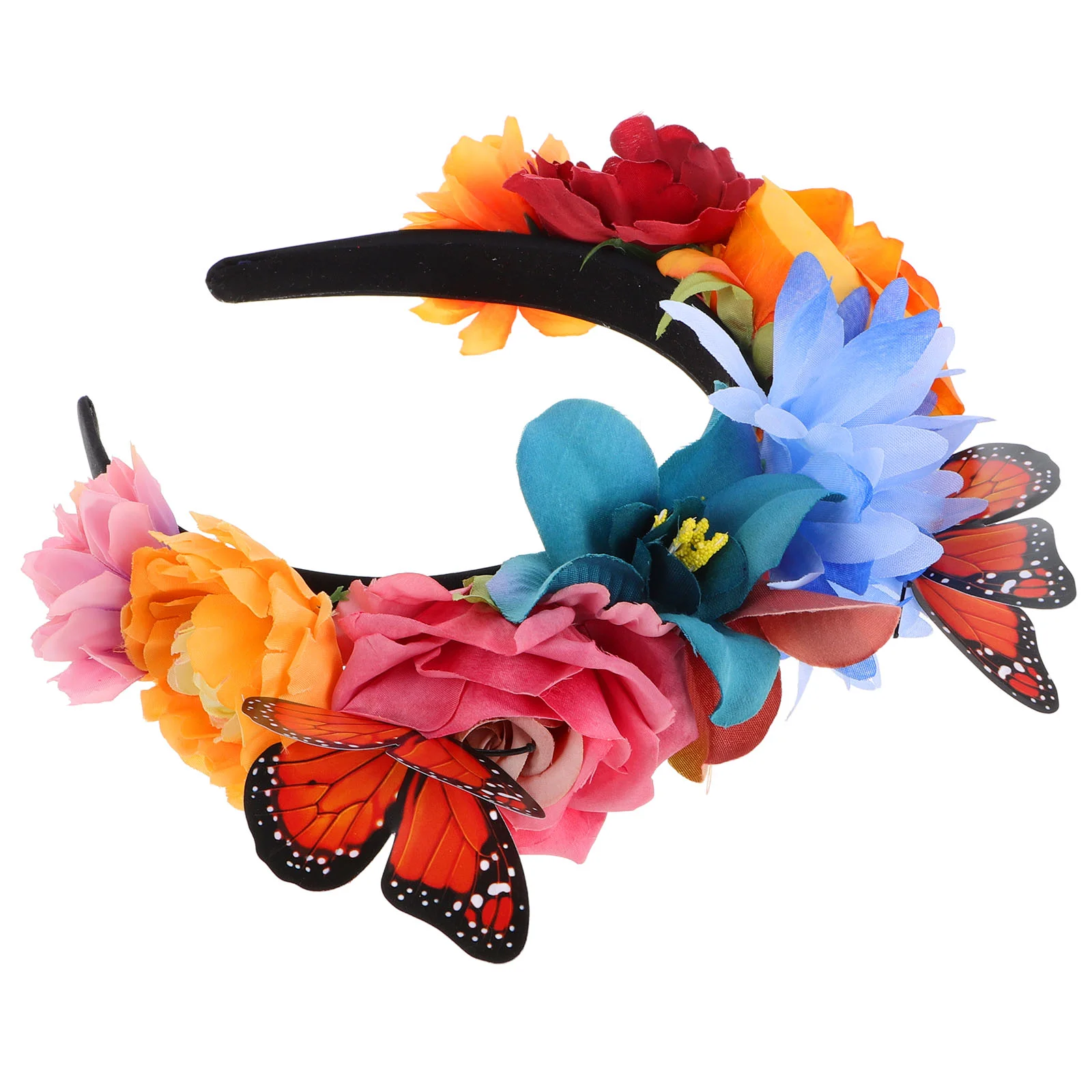 Flower Butterfly Headband Elegant Decoration Eye-catching Headpiece Halloween Accessories Fairytale Polyester Simulated Floral