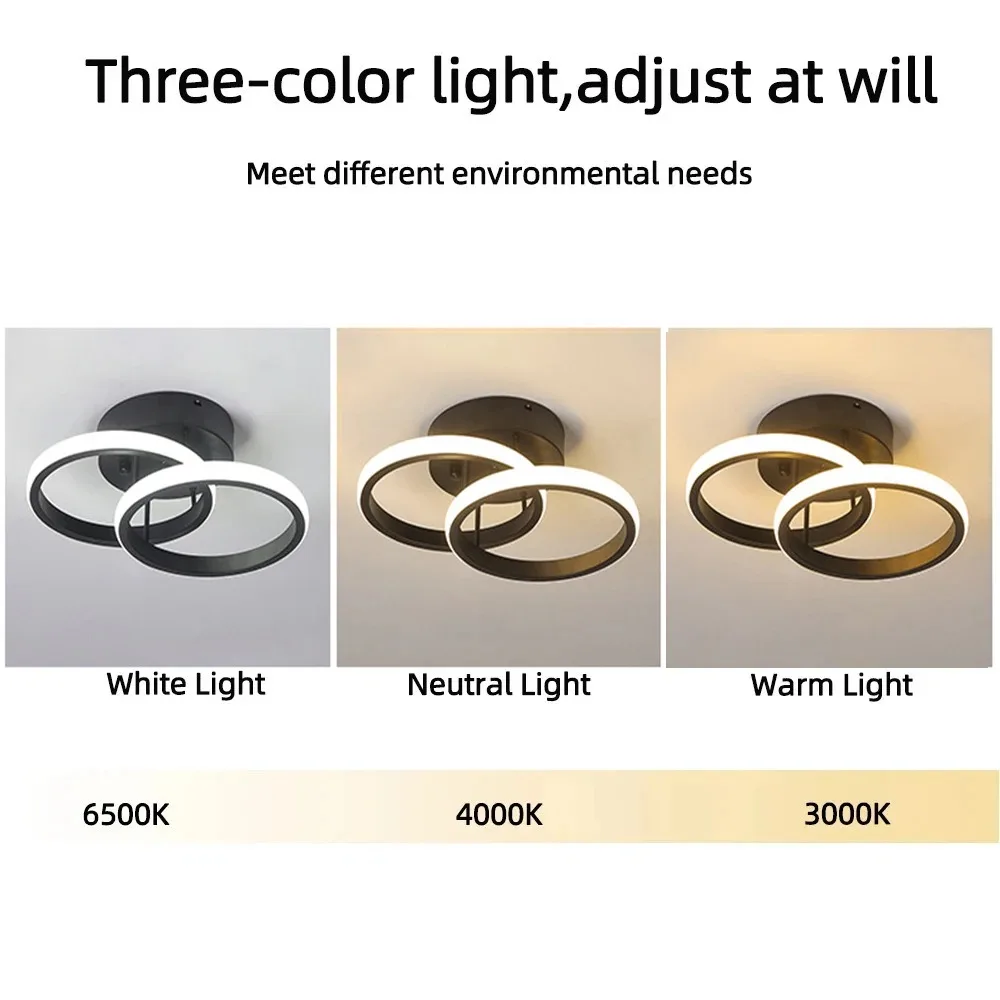 Household LED Chandelier Three Colors Lamp Modern Style Ceiling Lamp Bedroom Light Surface Installation AC 85V-265V Dining Room