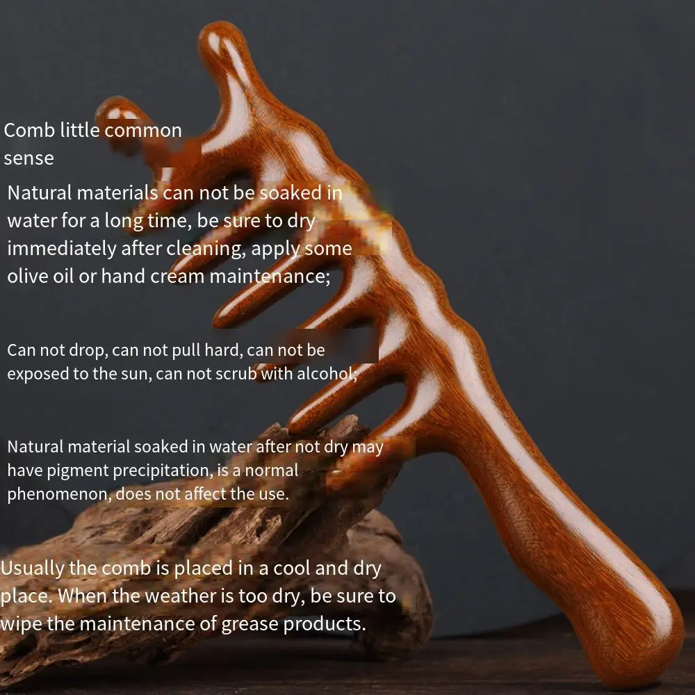 Sandalwood Body Meridian Massage Comb Wide Tooth Blood Circulation Sandalwood Hair Comb Wooden Handle Smooth Hair