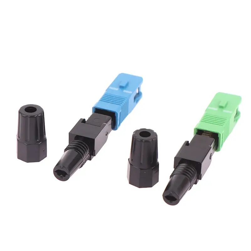 5pcs Embedded SC APC Fiber Optic Fast Connector Single Mode Fiber Optic Adapter FTTH Fiber Quick Connector Field Assembly