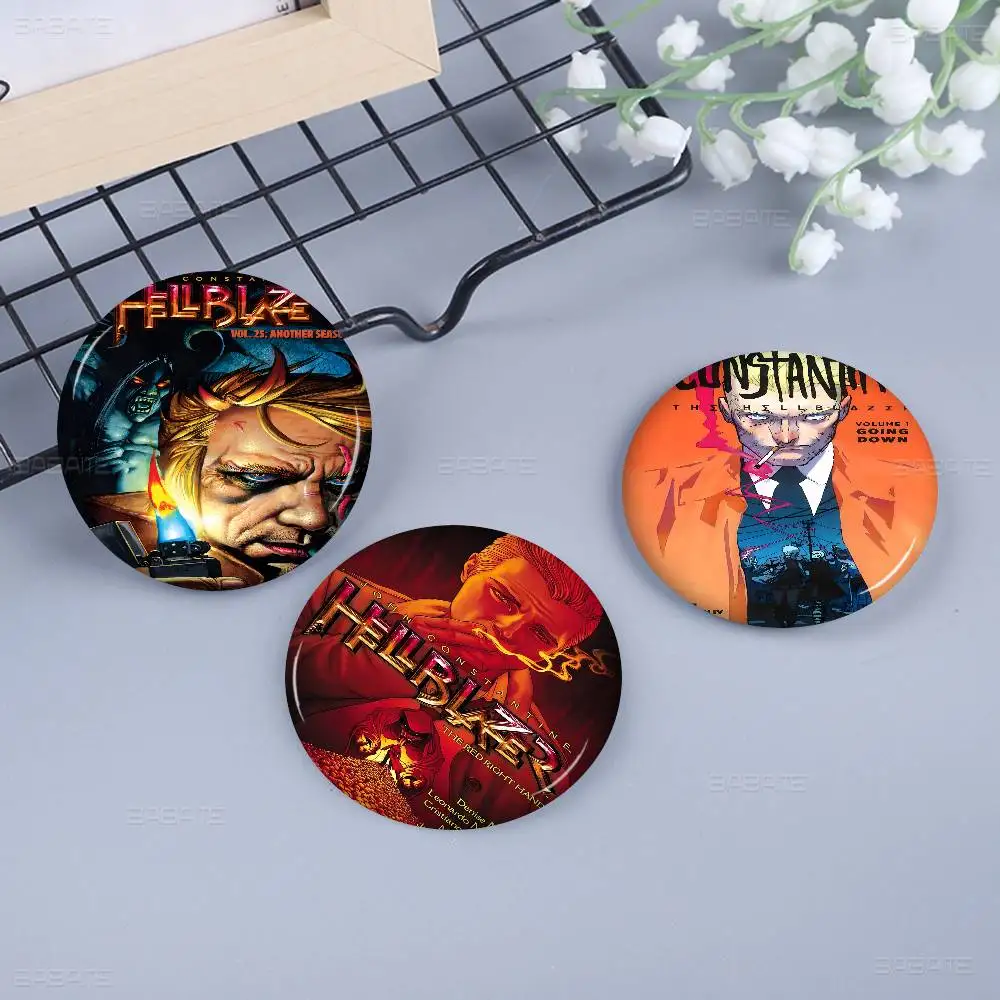 

Hellblazer Constantine Customizable Soft Button Pin For Women Creative Jewelry Funny Badge Cartoon Lover Hat