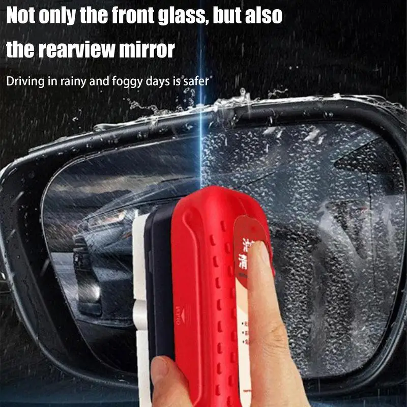 Car Glass Cleaner with Sponge 120ml Window Windsheild Oil Film Removal Agent Long-Lasting Car Glass Cleaning Brush Stain Remover