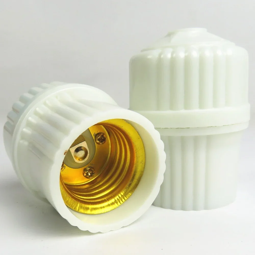 E27 Heat Light Bulb Lamp Socket Holder Porcelain Straight Glazed Ceramic Hot