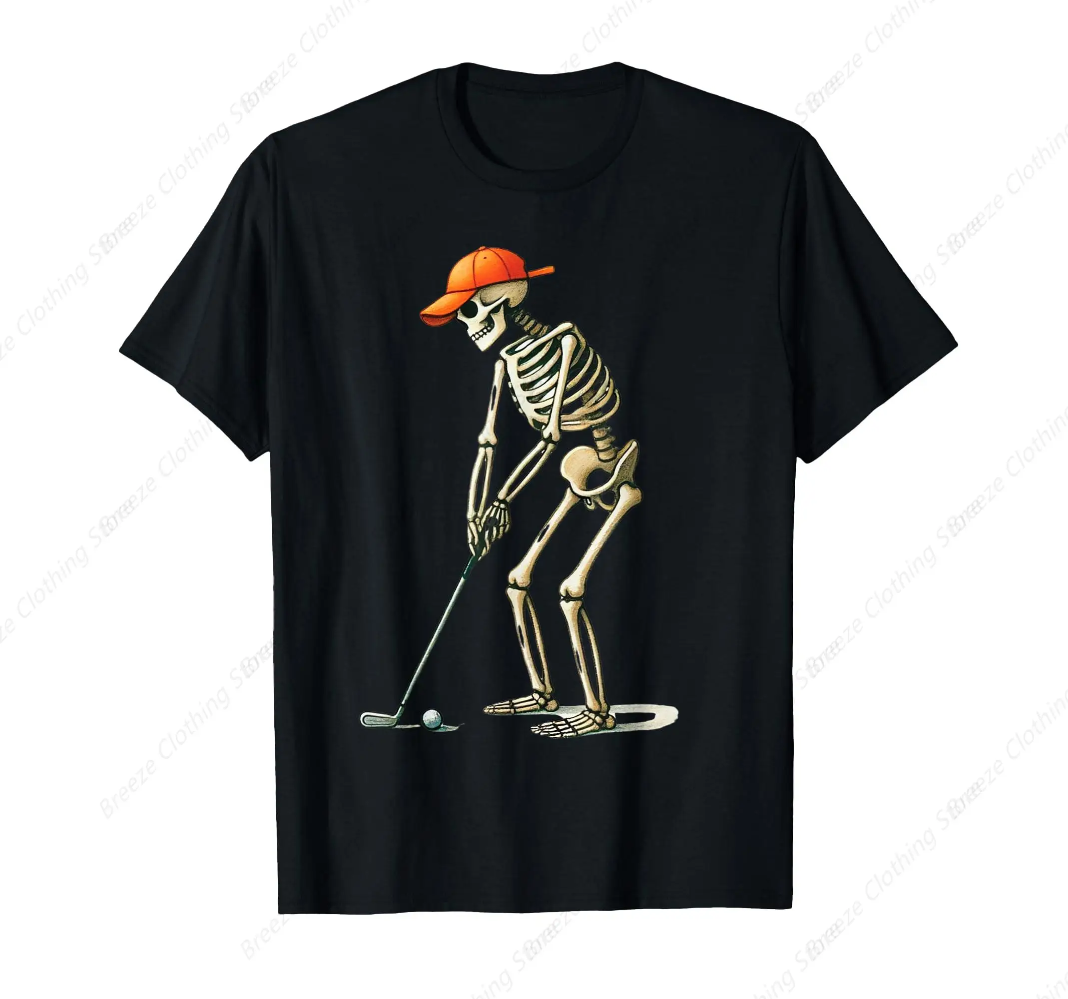 

Skeleton Golf Halloween Golfer Golf Player Funny Men Dad T-Shirt