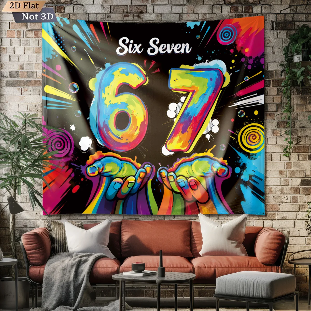 1pc Graffiti Style 67 Series Printed Tapestry Living Room Background Wall Art Decoration Multi Size Space Pendant