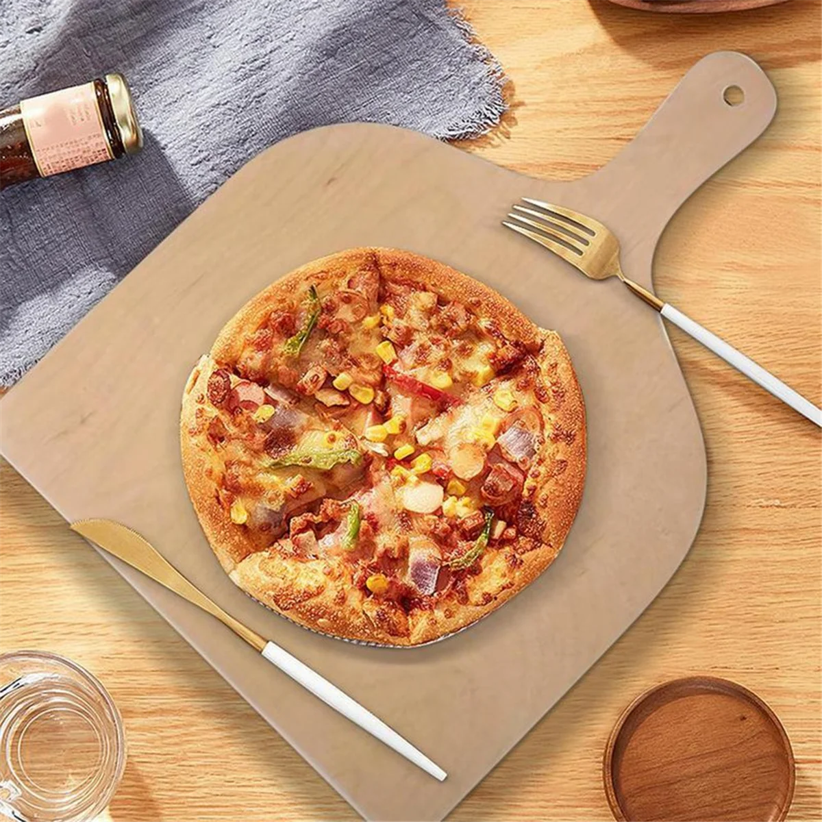 A03R Outdoor Pizza Shovel Wooden Pizza Board Homemade Baking Bread Board Home Kitchen Cutting Board Cutting Fruit Board