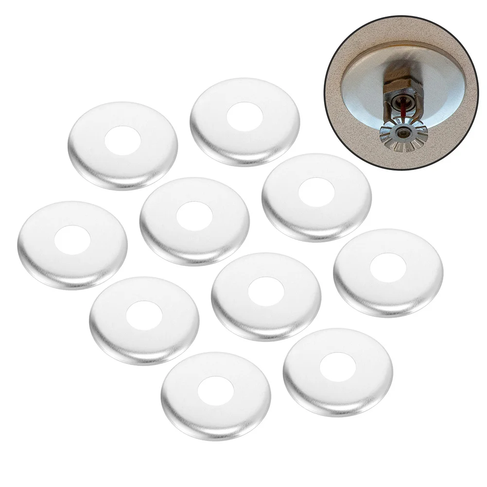 10pcs Fire Sprinkler Cover Stainless Steel Wall Split Flange Round Escutcheon Plate Waterproof Reusable Decorative Splash Guard