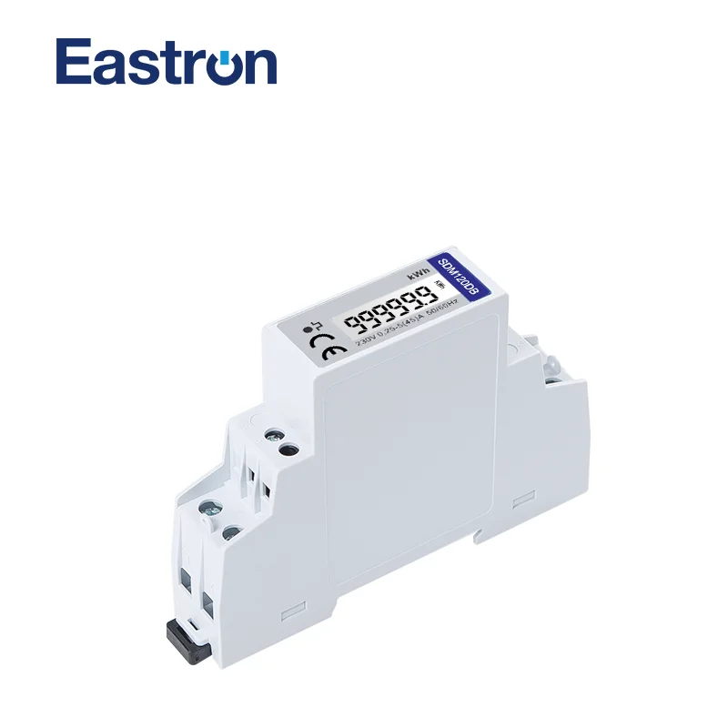 SDM120DB  non-MID  , 5(45)A, 220/230V, Single Phase DIN Rail Energy Meter, Pulse Output, Standard 17.5mm, White Backlight