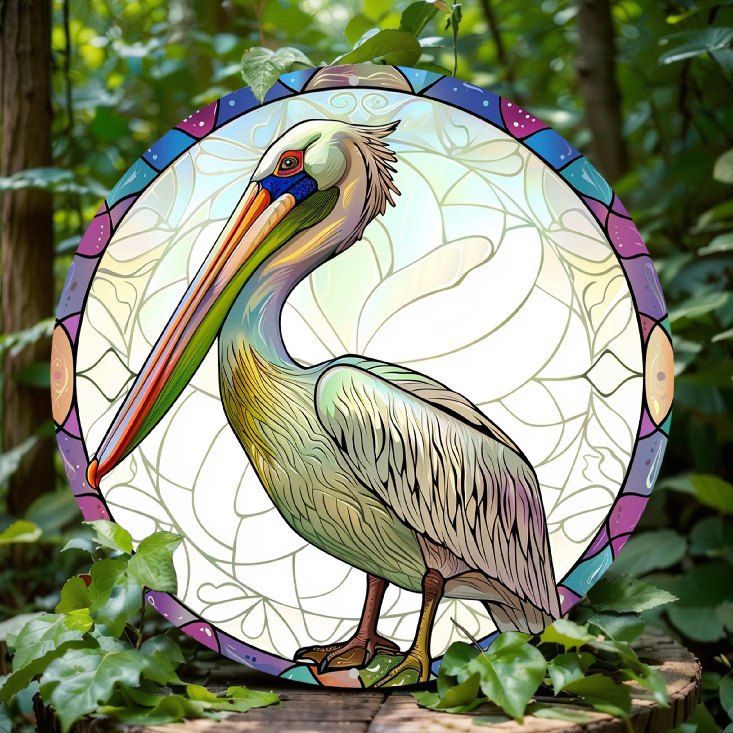 Round Sign, Sea Bird Beach Pelican Themed Office Room Home Garage Cafe Decorations Sign,Best Holiday Gift For Family And Friends