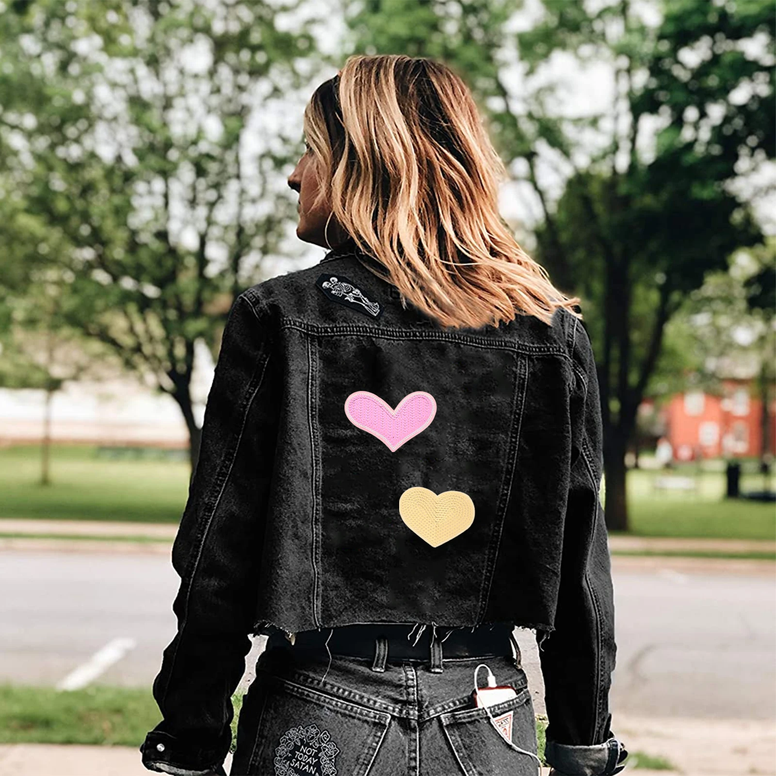 

15pcs Backing Cloth Patch Iron On Heart Shape Garment Repair Patch For Clothes Bags Diy Decoration Applique Patches For Clothing