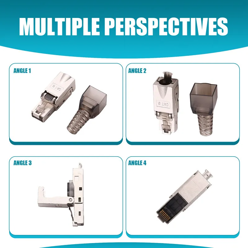Promotion! 8Pcs Tool-Free Shielded RJ45 Cat 7 Termination Plug Cat7 Plug / Cat7 Connector Connectors Modular 23/24AWG