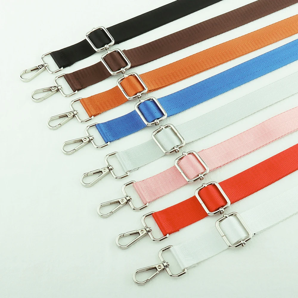 Fashion Wide Replacement Strap For Bags Shoulder Bag Strap Nylon Woman Messenger Silver Metal Buckle Bag Straps Bag Accessories