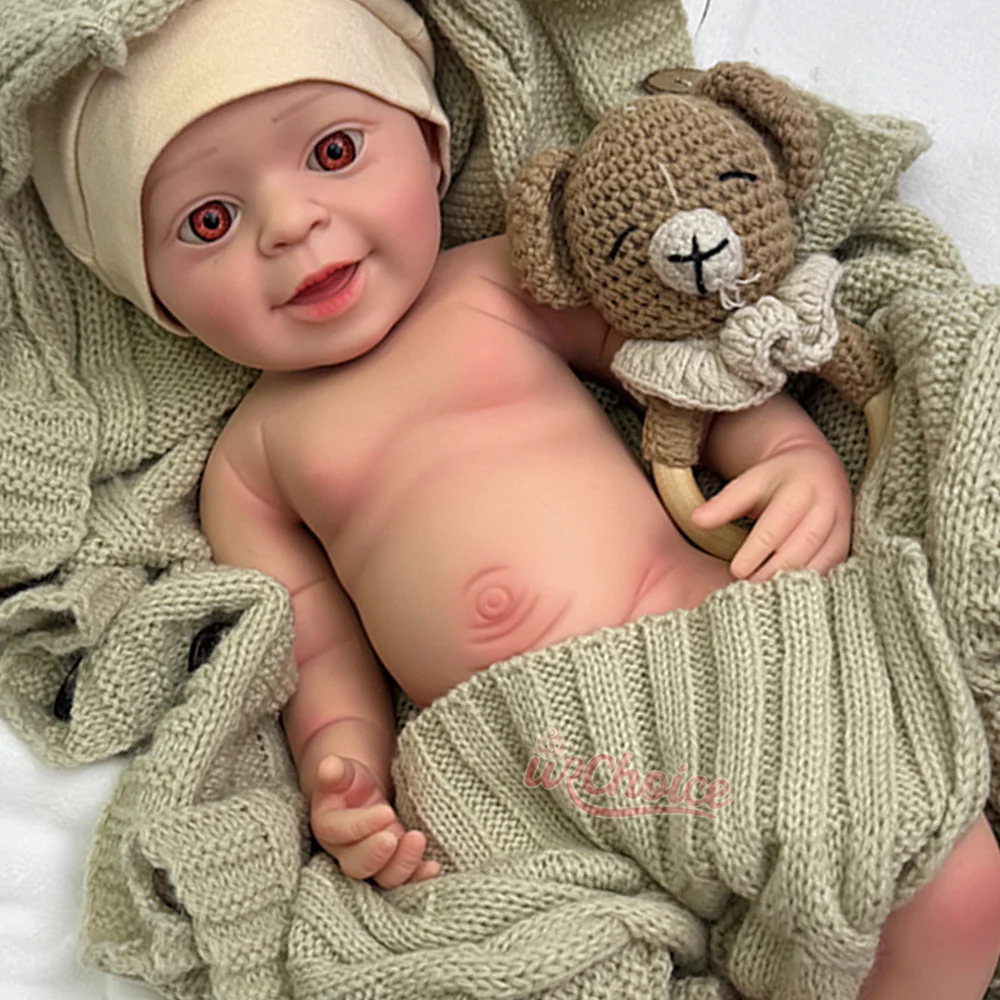 ตุ๊กตาซิลิโคนเหมือนจริงขนาด 18 นิ้ว ตุ๊กตาทารกแรกเกิดแบบเปิดปากได้ ของขวัญตุ๊กตาซิลิโคนเหมือนจริงสำหรับเป็นของขวัญคริสต์มาส