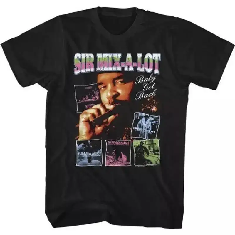 Camiseta negra con álbumes de Sir Mix A Lot